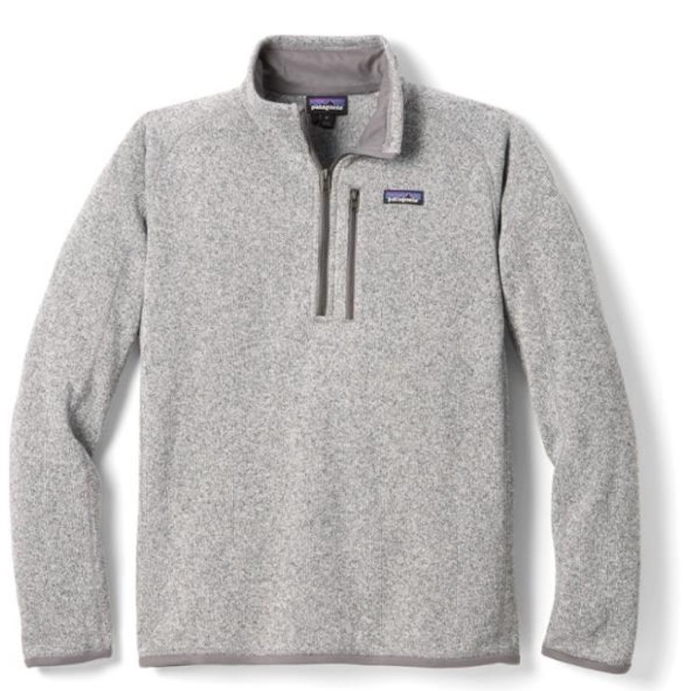 Mens Gray Patagonia Fleece Quarter Zip Jacket